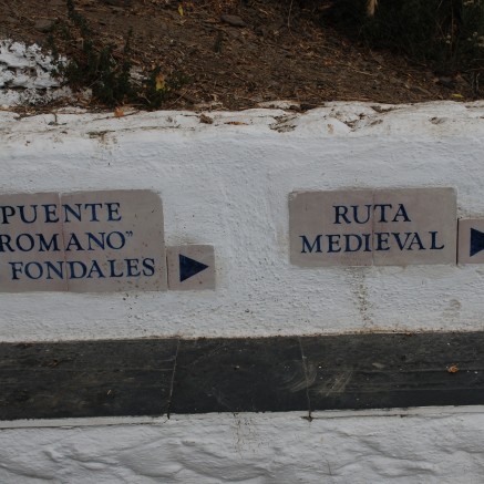 Signs to the Roman bridge and Medieval walking route