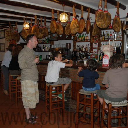 8-Our guests and their children in local bar, capiliera